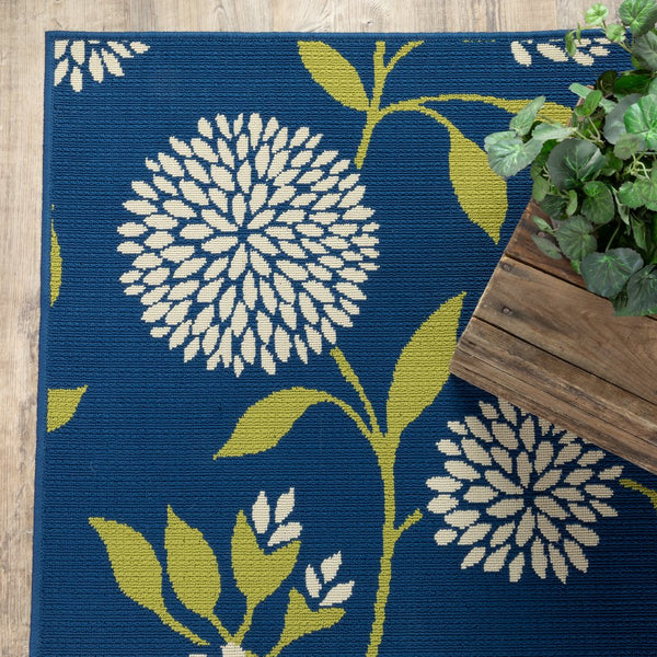 Oriental Weavers Caspian Striking Indoor/Outdoor Area Rug In Vibrant Indigo And Lime Green For Stylish Spaces Blue,Green Polypropylene C8327l055115st