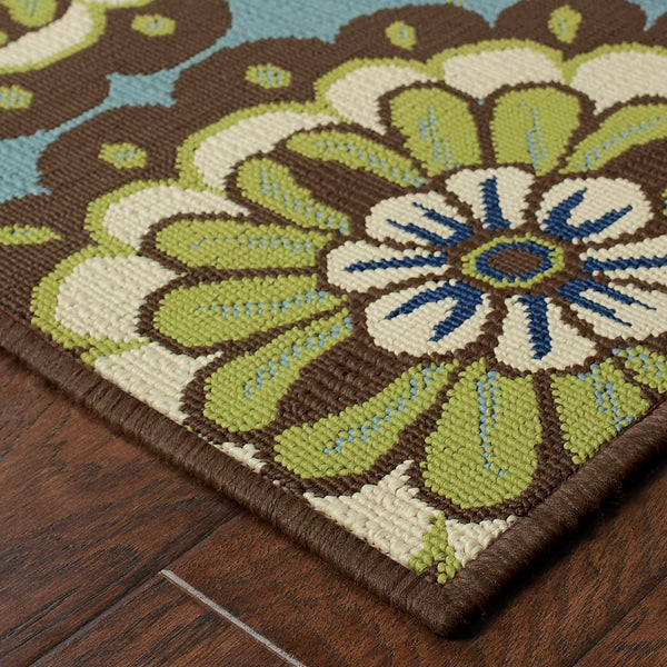 Oriental Weavers Caspian Indoor/Outdoor Area Rug - Stunning Indigo And Lime Green Design For Stylish Home Décor Blue,Brown Polypropylene C8328l240330st