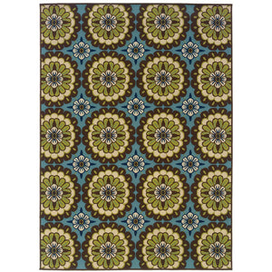 Oriental Weavers Caspian Indoor/Outdoor Area Rug - Stunning Indigo And Lime Green Design For Stylish Home Décor Blue,Brown Polypropylene C8328l240330st
