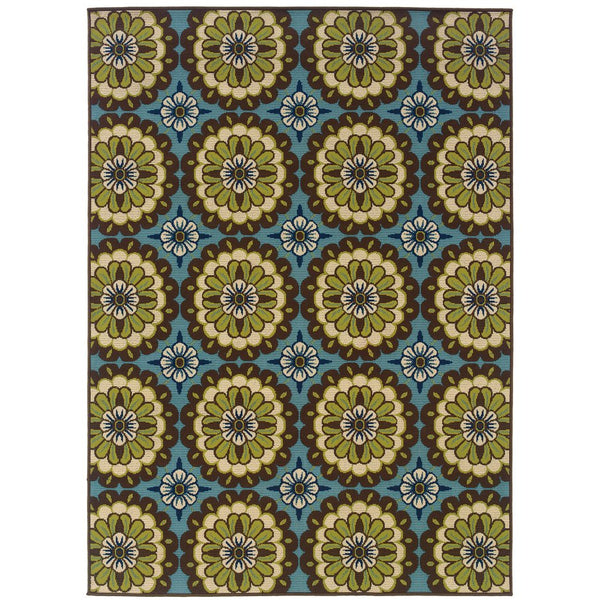 Oriental Weavers Caspian Indoor/Outdoor Area Rug - Stunning Indigo And Lime Green Design For Stylish Home Décor Blue,Brown Polypropylene C8328l240330st