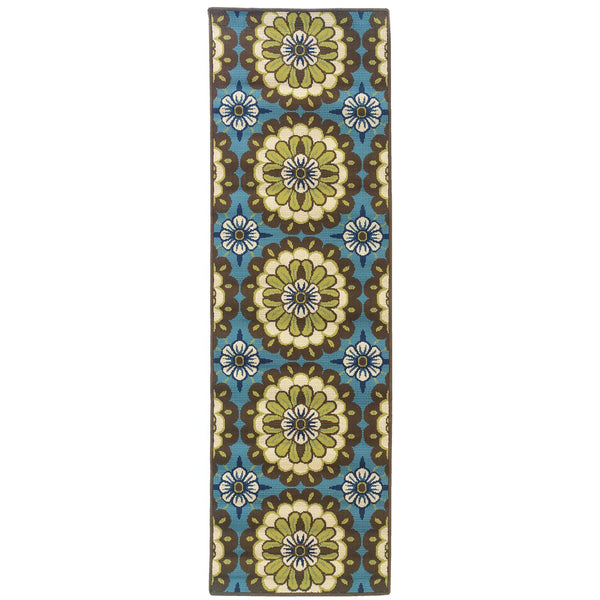 Oriental Weavers Caspian Indoor/Outdoor Area Rug - Stunning Indigo And Lime Green Design For Stylish Home Décor Blue,Brown Polypropylene C8328l068230st