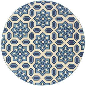 Oriental Weavers Caspian Indoor/Outdoor Area Rug - Stunning Indigo & Lime Design For Stylish Living Spaces Ivory,Blue Polypropylene C969w6240rdst