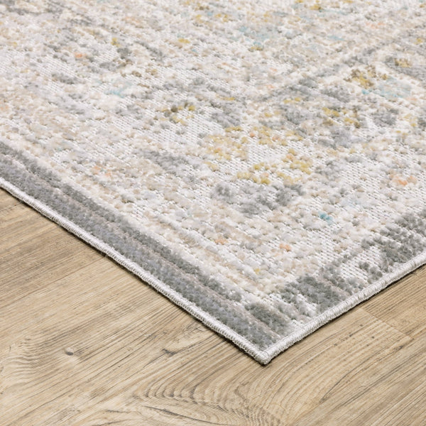 Oriental Weavers Cavett Area Rug - Soft, Durable Synthetic Fibers With Vintage Charm And Family-friendly Design Grey,Orange Polypropylene Ccav02300400st