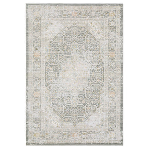Oriental Weavers Cavett Area Rug - Soft, Durable Synthetic Fibers With Vintage Charm And Family-friendly Design Grey,Orange Polypropylene Ccav02300400st
