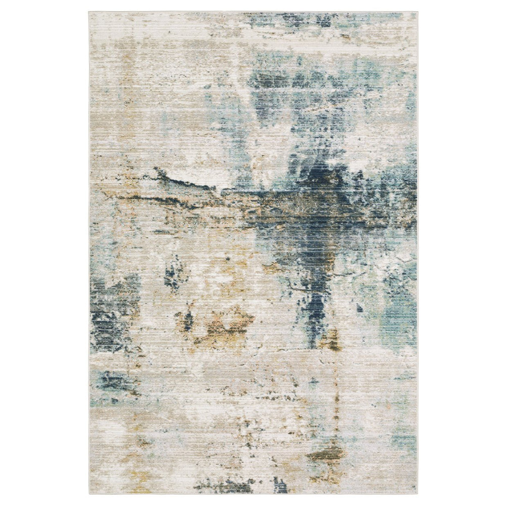 Oriental Weavers Cavett Indoor Area Rug: Soft, Durable, Vintage-inspired Design For A Cozy, Stylish Home Décor Upgrade Ivory,Blue Polypropylene Ccav03080240st