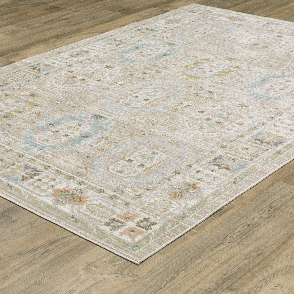 Oriental Weavers Cavett Indoor Area Rug - Soft, Durable, Vintage-inspired Design For Family And Pet-friendly Spaces Beige,Blue Polypropylene Ccav04240330st