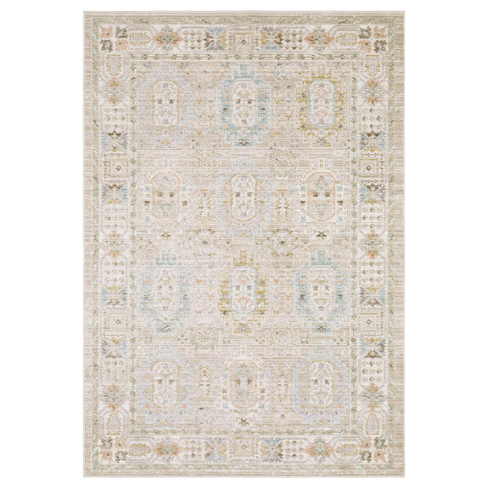 Oriental Weavers Cavett Indoor Area Rug - Soft, Durable, Vintage-inspired Design For Family And Pet-friendly Spaces Beige,Blue Polypropylene Ccav04240330st
