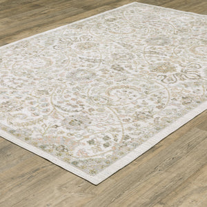 Oriental Weavers Cavett Area Rug – Soft, Durable, Family-friendly Design In Vintage Style For Modern Homes And Spaces Ivory,Gold Polypropylene Ccav05300400st