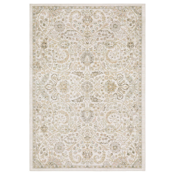 Oriental Weavers Cavett Area Rug – Soft, Durable, Family-friendly Design In Vintage Style For Modern Homes And Spaces Ivory,Gold Polypropylene Ccav05300400st