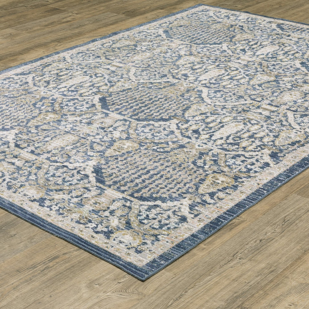 Oriental Weavers Cavett Indoor Area Rug - Soft, Durable, And Stylish Home Accent In Rich Vintage Colors And Textures Navy,Gold Polypropylene Ccav06200290st