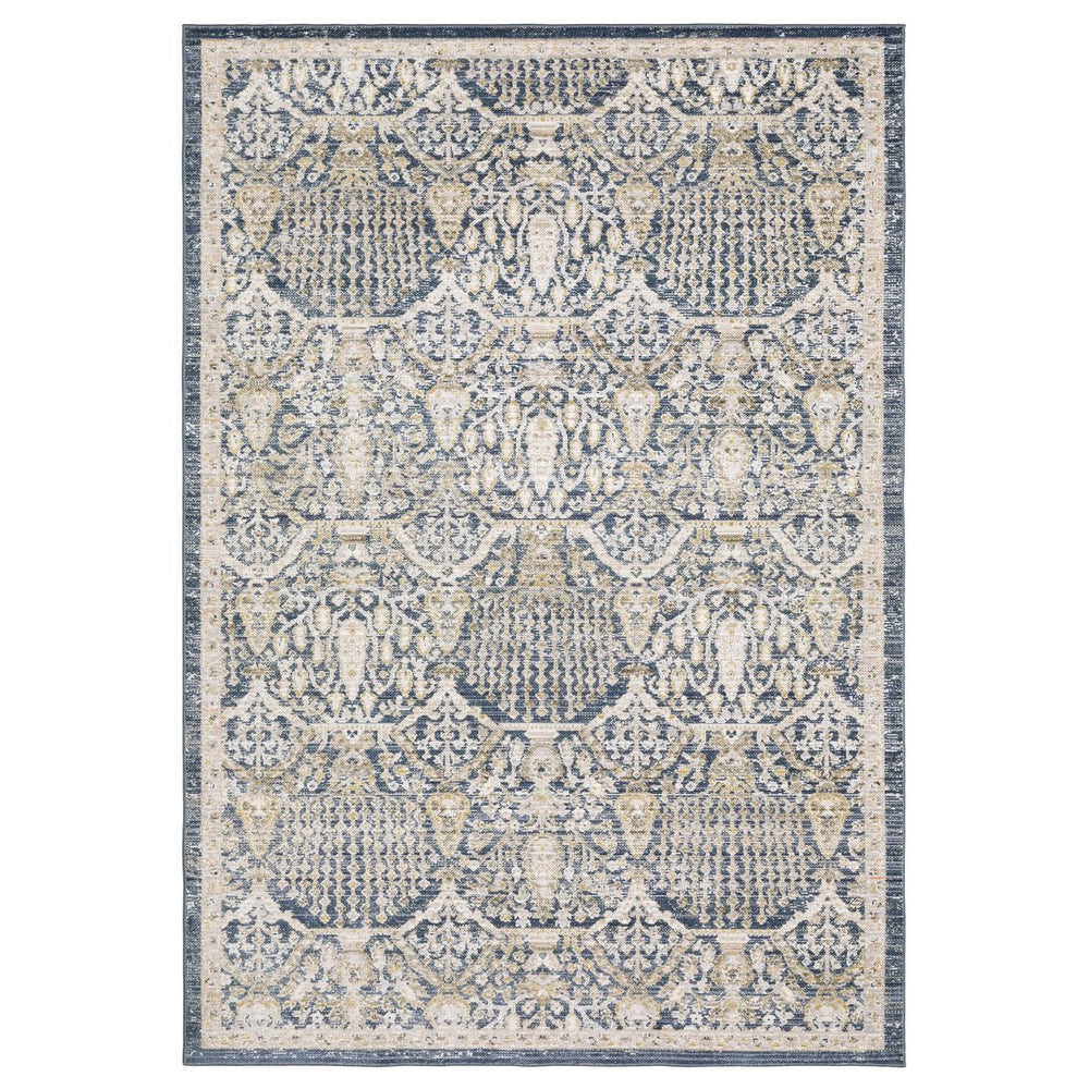 Oriental Weavers Cavett Indoor Area Rug - Soft, Durable, And Stylish Home Accent In Rich Vintage Colors And Textures Navy,Gold Polypropylene Ccav06200290st