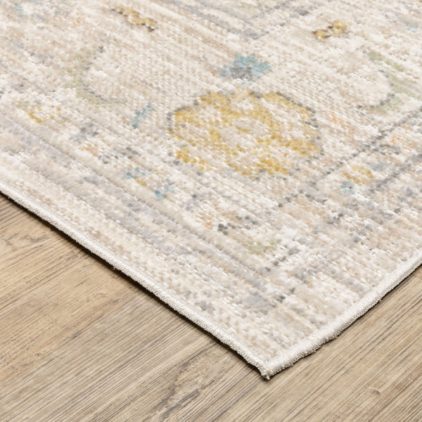Oriental Weavers Cavett Vintage Medallion Floral Runner Rug Soft Synthetic Fibers Beige Blue Accent CCAV11080240ST
