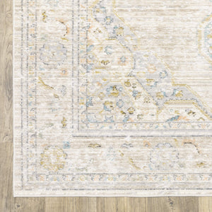 Oriental Weavers Cavett Vintage Medallion Floral Runner Rug Soft Synthetic Fibers Beige Blue Accent CCAV11080240ST