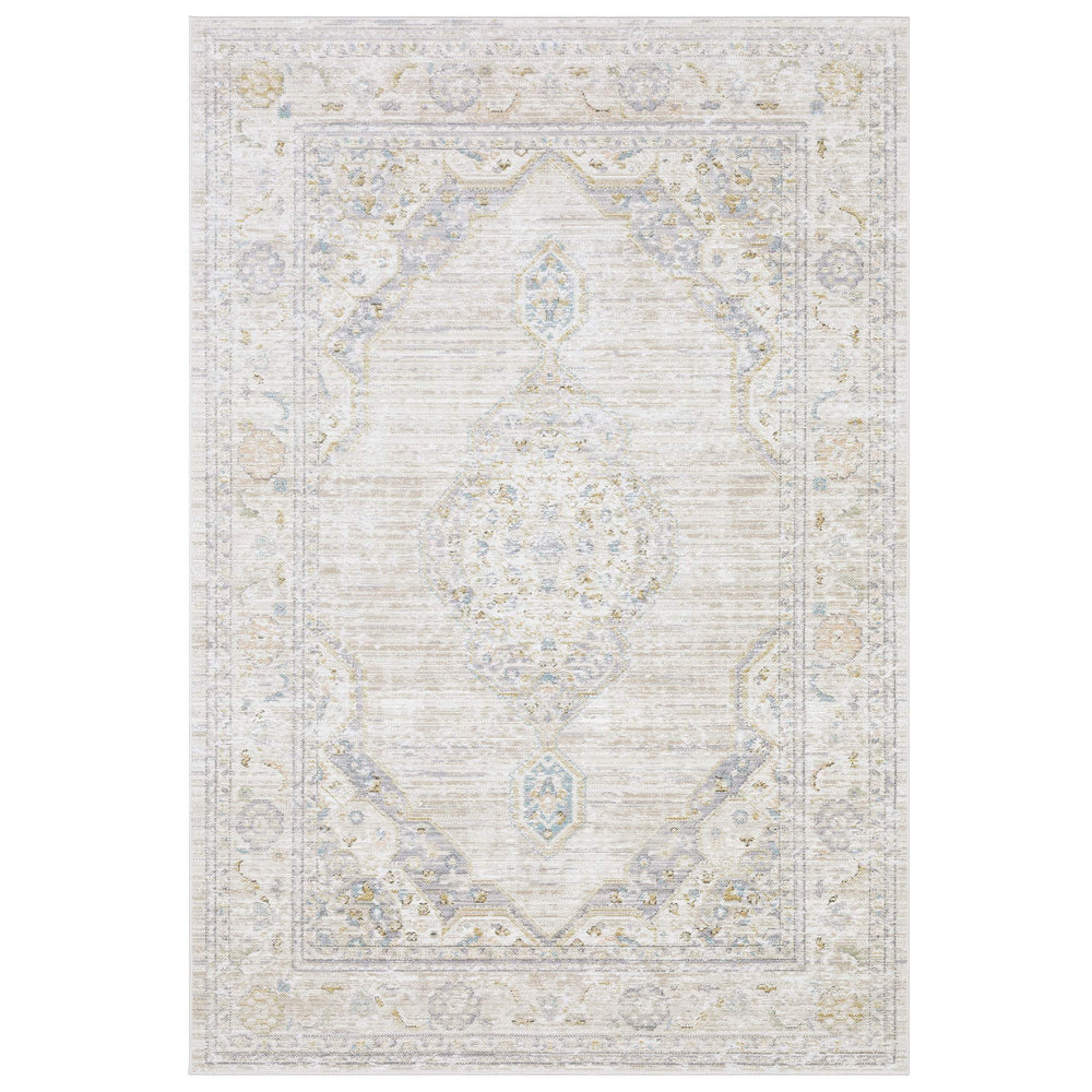 Oriental Weavers Cavett Vintage Medallion Floral Runner Rug Soft Synthetic Fibers Beige Blue Accent CCAV11080240ST