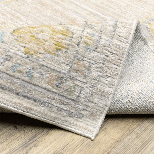 Oriental Weavers Cavett Vintage Medallion Floral Runner Rug Soft Synthetic Fibers Beige Blue Accent CCAV11080240ST