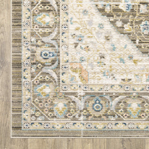 Oriental Weavers Cavett Persian Inspired Distressed Medallion Area Rug Soft Synthetic Pile Vintage Heirloom Look 5'3" x 7'6" CCAV12160230ST