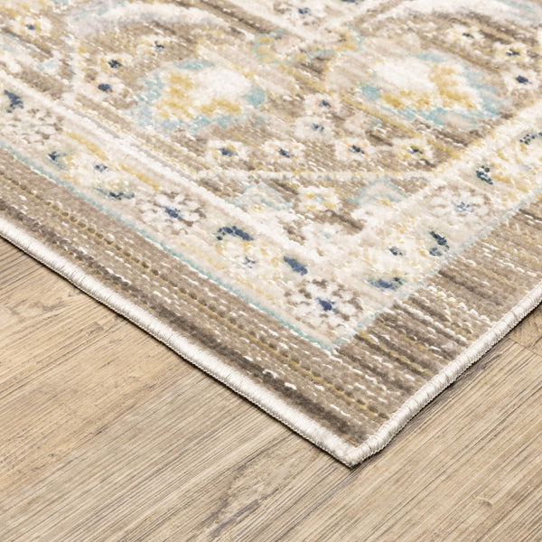 Oriental Weavers Cavett Persian Inspired Distressed Medallion Area Rug Soft Synthetic Pile Vintage Heirloom Look 5'3" x 7'6" CCAV12160230ST