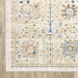 Oriental Weavers Cavett Vintage Botanical Runner Rug Soft Synthetic Fibers Transitional Farmhouse Accent CCAV13080240ST