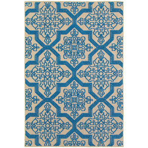 Oriental Weavers Cayman Vibrant Indoor/Outdoor Area Rug – Colorful Geometric Patterns In Durable Polypropylene Design Sand,Blue Polypropylene C2541m160230st