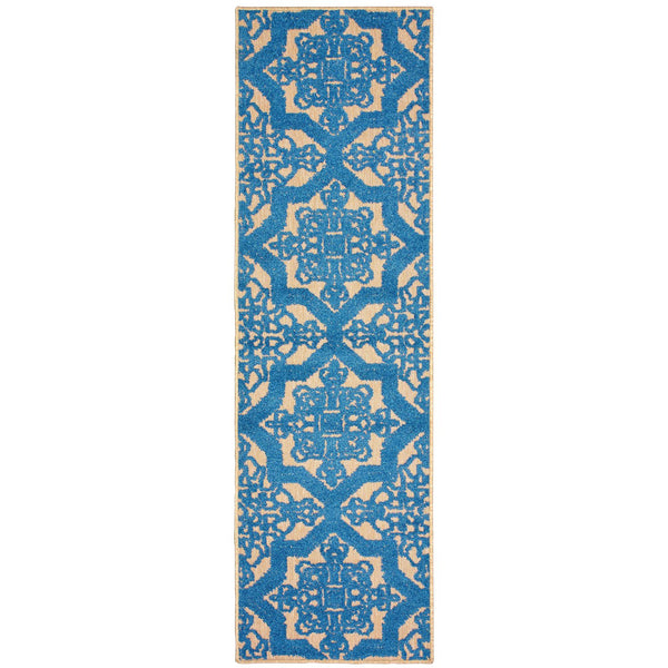 Oriental Weavers Cayman Vibrant Indoor/Outdoor Area Rug – Colorful Geometric Patterns In Durable Polypropylene Design Sand,Blue Polypropylene C2541m068230st
