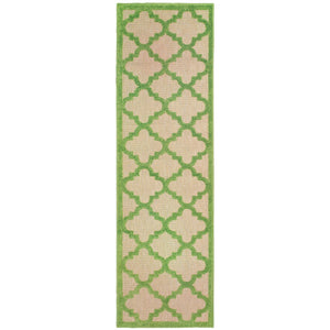 Oriental Weavers Cayman Vibrant Geometric Indoor/Outdoor Area Rug - Textured, High/Low Woven Design For Any Space Sand,Green Polypropylene C660f9068230st