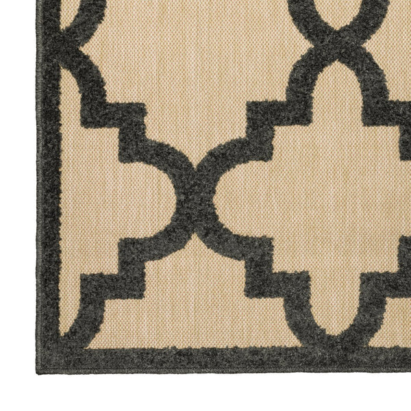 Oriental Weavers Cayman Indoor/Outdoor Area Rug With Vibrant Geometric Patterns - Perfect For Any Space And Style Sand,Charcoal Polypropylene C660n9200290st
