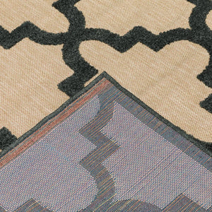 Oriental Weavers Cayman Indoor/Outdoor Area Rug With Vibrant Geometric Patterns - Perfect For Any Space And Style Sand,Charcoal Polypropylene C660n9200290st