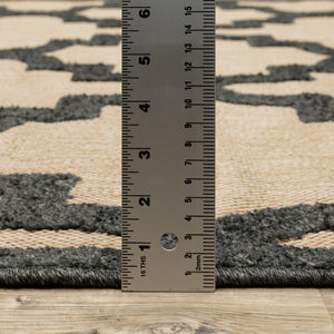 Oriental Weavers Cayman Indoor/Outdoor Area Rug With Vibrant Geometric Patterns - Perfect For Any Space And Style Sand,Charcoal Polypropylene C660n9200290st