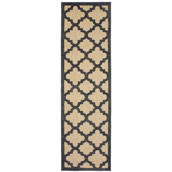 Oriental Weavers Cayman Indoor/Outdoor Area Rug With Vibrant Geometric Patterns - Perfect For Any Space And Style Sand,Charcoal Polypropylene C660n9068230st
