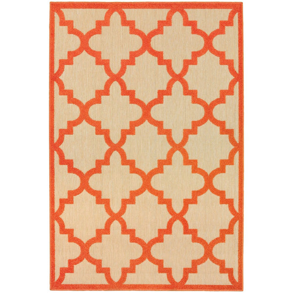 Oriental Weavers Cayman Vibrant Geometric Indoor/Outdoor Area Rug – Textured Multi-level Design For Stylish Spaces Sand,Orange Polypropylene C660o9160230st