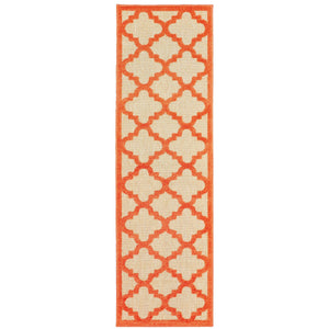 Oriental Weavers Cayman Vibrant Geometric Indoor/Outdoor Area Rug – Textured Multi-level Design For Stylish Spaces Sand,Orange Polypropylene C66009068230st