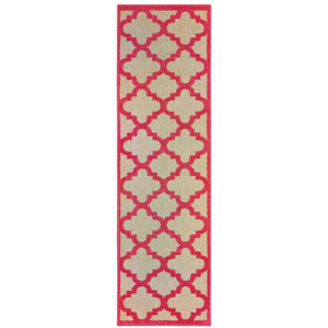 Oriental Weavers Cayman Vibrant Indoor/Outdoor Area Rug With Geometric Patterns - Perfect For Any Space Decor Sand,Pink Polypropylene C660p9068230st