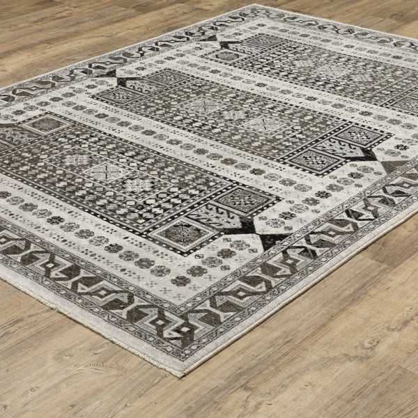 Oriental Weavers Chamberlain Indoor Area Rug – Luxurious Soft Polyester Yarn, Elegant Persian Motifs For Any Room Ivory,Charcoal Polyester Cch01g240340st