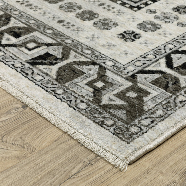 Oriental Weavers Chamberlain Indoor Area Rug – Luxurious Soft Polyester Yarn, Elegant Persian Motifs For Any Room Ivory,Charcoal Polyester Cch01g068235st
