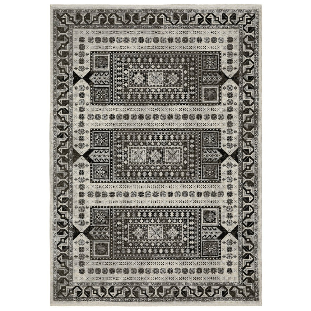 Oriental Weavers Chamberlain Indoor Area Rug – Luxurious Soft Polyester Yarn, Elegant Persian Motifs For Any Room Ivory,Charcoal Polyester Cch01g240340st