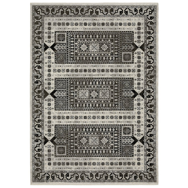 Oriental Weavers Chamberlain Indoor Area Rug – Luxurious Soft Polyester Yarn, Elegant Persian Motifs For Any Room Ivory,Charcoal Polyester Cch01g240340st