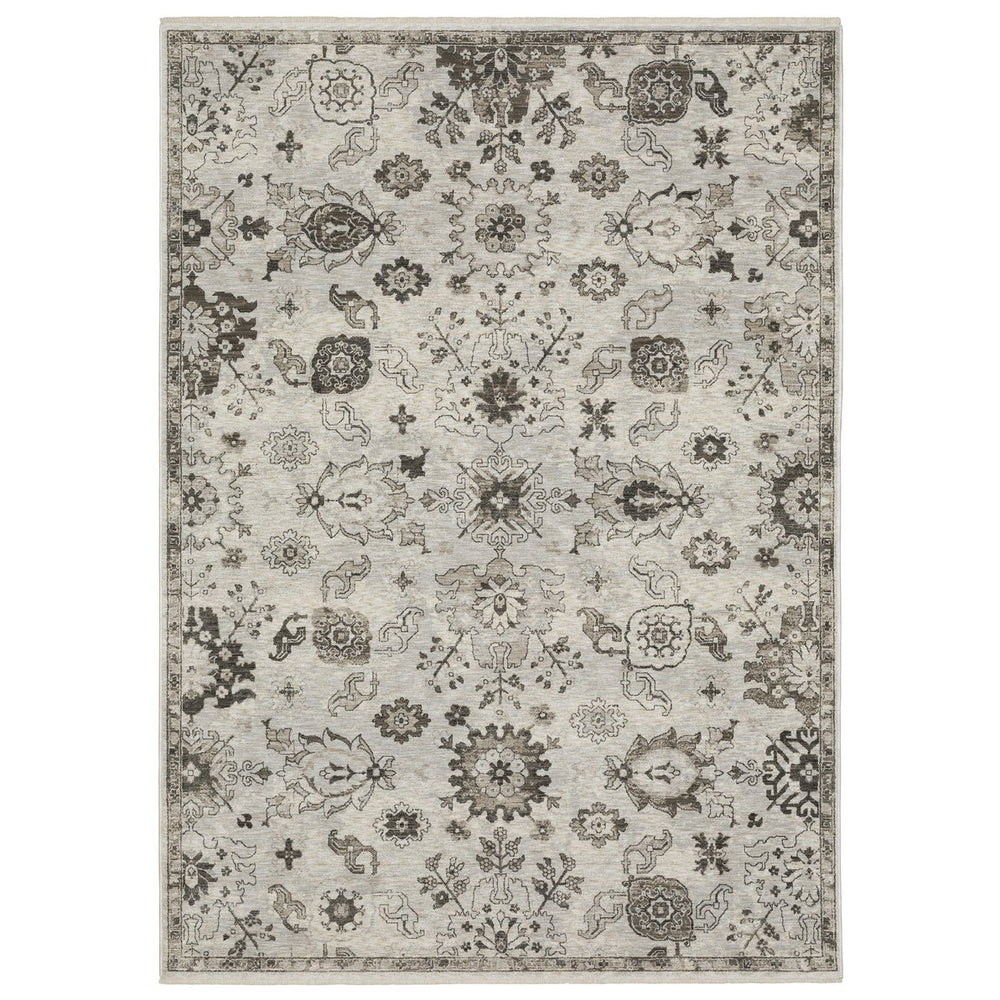 Oriental Weavers Chamberlain Indoor Area Rug - Luxurious Soft Polyester With Vintage Persian Motifs In Neutral Shades Ivory,Grey Polyester Cch06b100153st