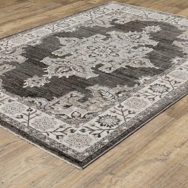 Oriental Weavers Chamberlain Indoor Area Rug - Luxurious Soft Polyester, Vintage Persian Motifs, Elegant Neutral Design Grey,Beige Polyester Cch08b300394st