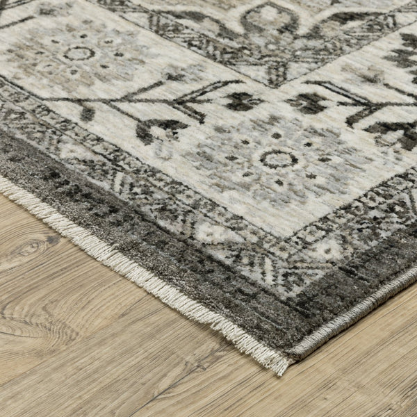 Oriental Weavers Chamberlain Indoor Area Rug - Luxurious Soft Polyester, Vintage Persian Motifs, Elegant Neutral Design Grey,Beige Polyester Cch08b300394st