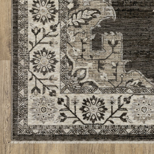 Oriental Weavers Chamberlain Indoor Area Rug - Luxurious Soft Polyester, Vintage Persian Motifs, Elegant Neutral Design Grey,Beige Polyester Cch08b200296st