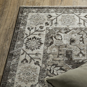 Oriental Weavers Chamberlain Indoor Area Rug - Luxurious Soft Polyester, Vintage Persian Motifs, Elegant Neutral Design Grey,Beige Polyester Cch08b200296st