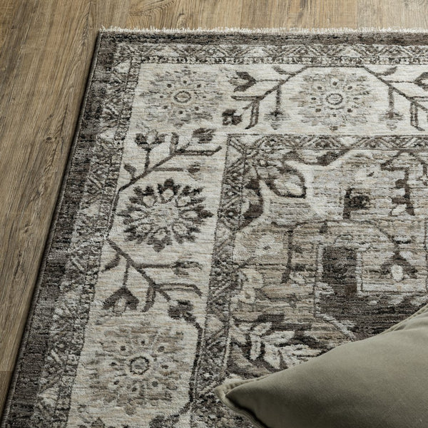 Oriental Weavers Chamberlain Indoor Area Rug - Luxurious Soft Polyester, Vintage Persian Motifs, Elegant Neutral Design Grey,Beige Polyester Cch08b200296st