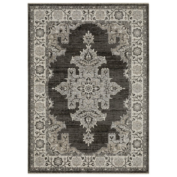 Oriental Weavers Chamberlain Indoor Area Rug - Luxurious Soft Polyester, Vintage Persian Motifs, Elegant Neutral Design Grey,Beige Polyester Cch08b300394st
