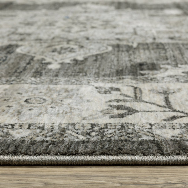 Oriental Weavers Chamberlain Indoor Area Rug - Luxurious Soft Polyester, Vintage Persian Motifs, Elegant Neutral Design Grey,Beige Polyester Cch08b300394st
