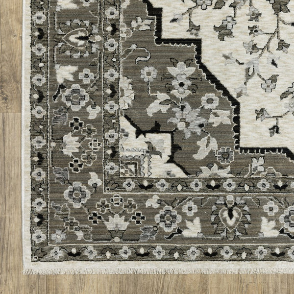 Oriental Weavers Chamberlain Indoor Area Rug - Soft Polyester Yarn, Vintage Persian Motifs, And Global Charm Ivory,Grey Polyester Cch09a160235st