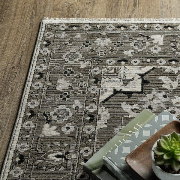 Oriental Weavers Chamberlain Indoor Area Rug - Soft Polyester Yarn, Vintage Persian Motifs, And Global Charm Ivory,Grey Polyester Cch09a160235st