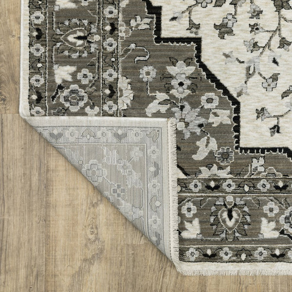 Oriental Weavers Chamberlain Indoor Area Rug - Soft Polyester Yarn, Vintage Persian Motifs, And Global Charm Ivory,Grey Polyester Cch09a160235st