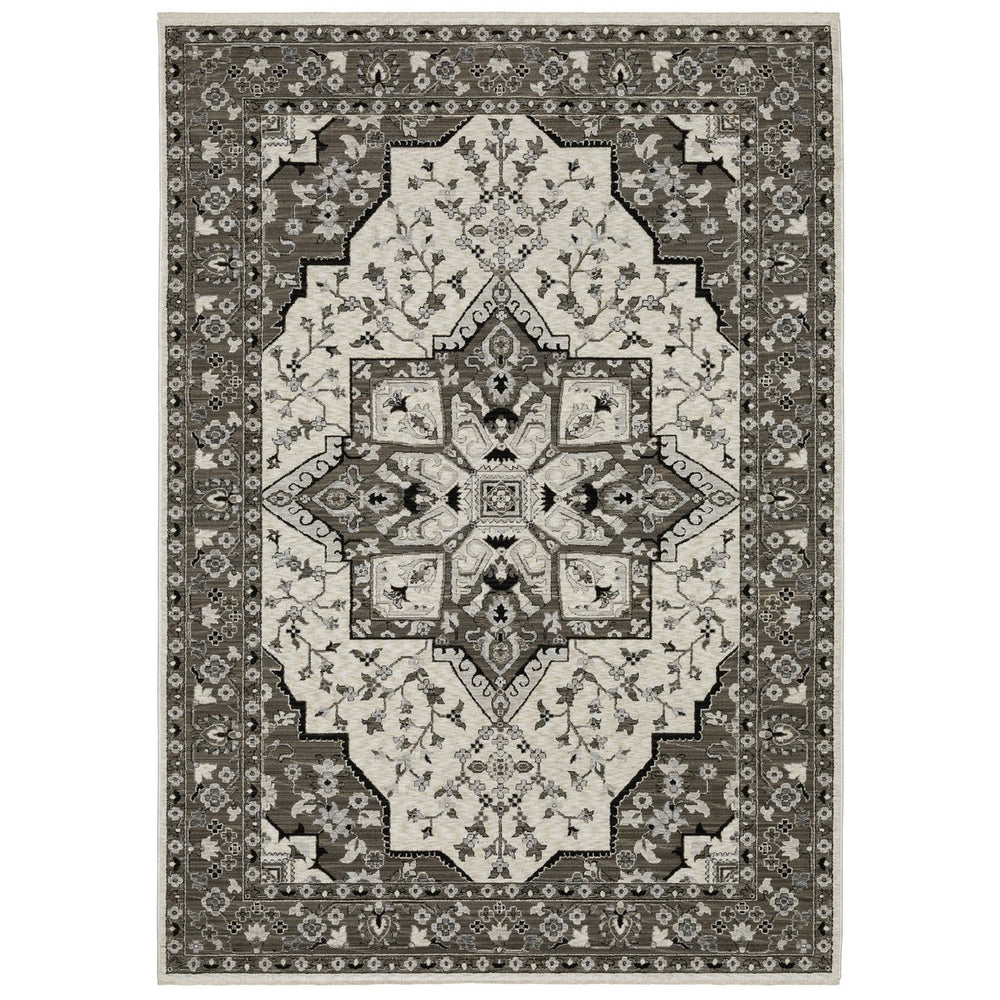 Oriental Weavers Chamberlain Indoor Area Rug - Soft Polyester Yarn, Vintage Persian Motifs, And Global Charm Ivory,Grey Polyester Cch09a160235st
