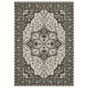 Oriental Weavers Chamberlain Indoor Area Rug - Soft Polyester Yarn, Vintage Persian Motifs, And Global Charm Ivory,Grey Polyester Cch09a160235st