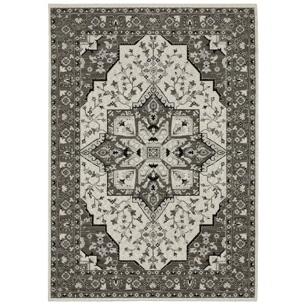 Oriental Weavers Chamberlain Indoor Area Rug - Soft Polyester Yarn, Vintage Persian Motifs, And Global Charm Ivory,Grey Polyester Cch09a160235st